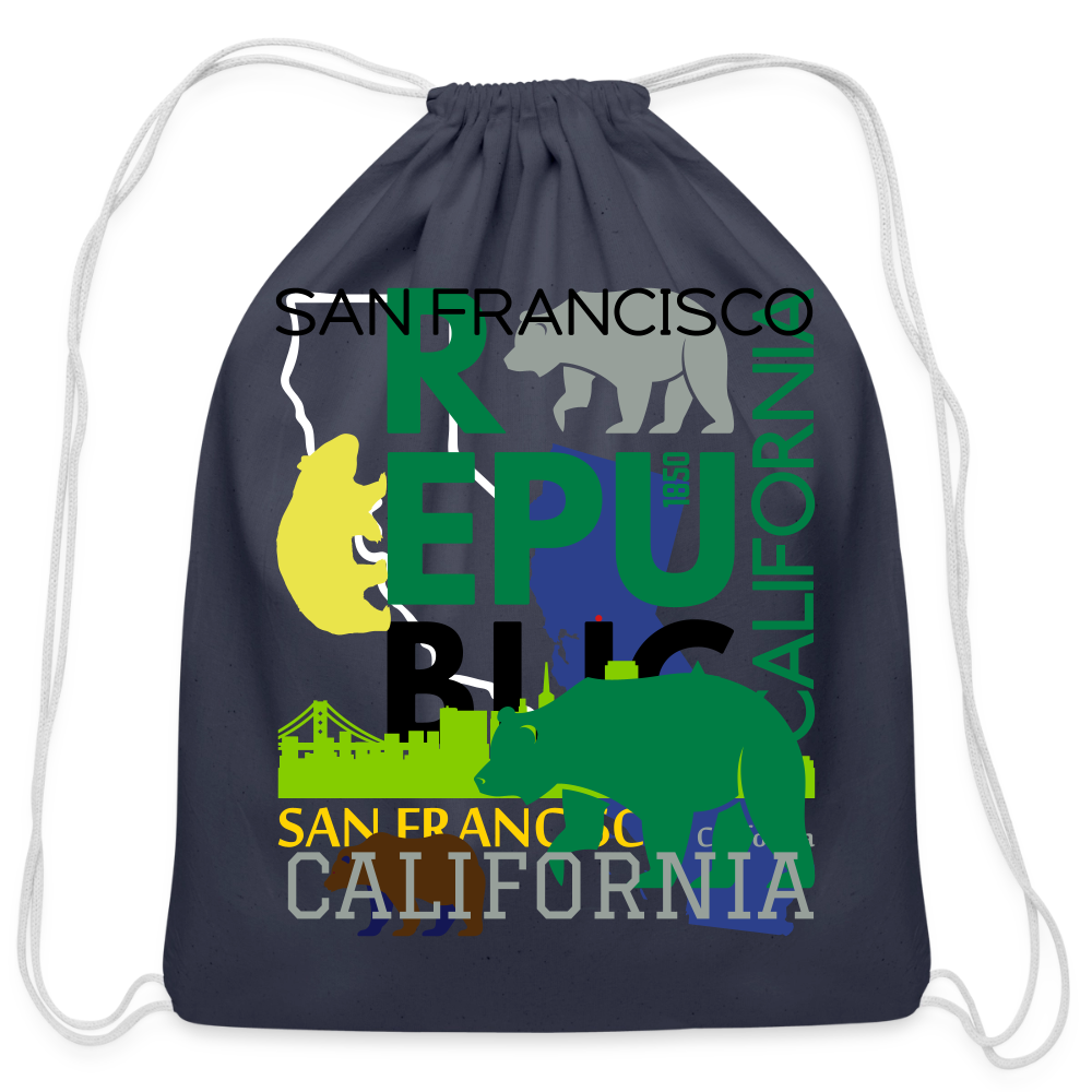 Cotton Drawstring Bag - navy