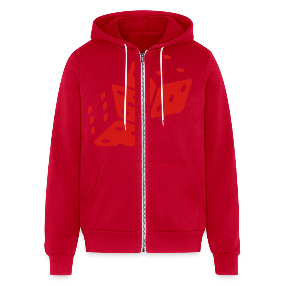 Unisex Full Zip Hoodie - red