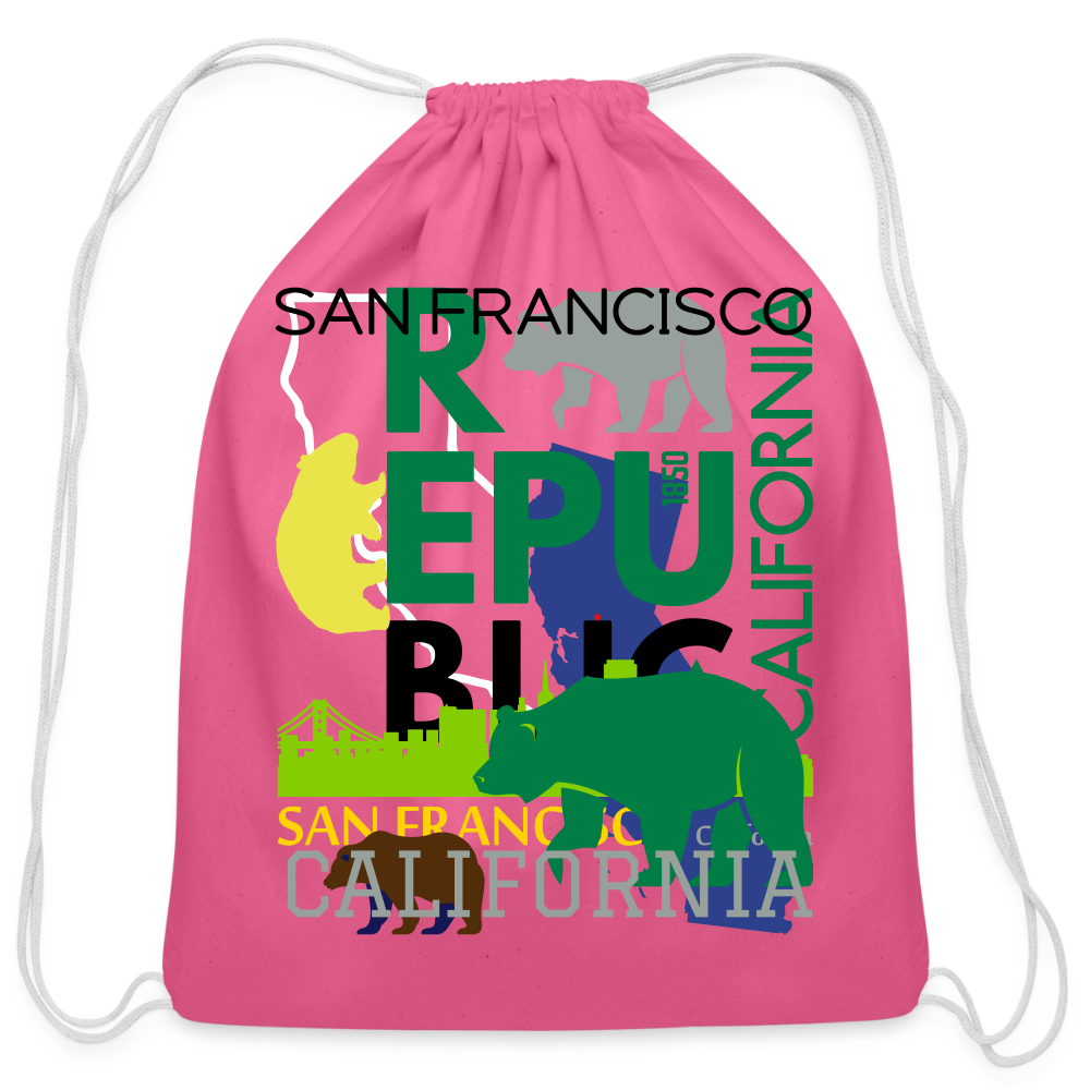 Cotton Drawstring Bag - pink