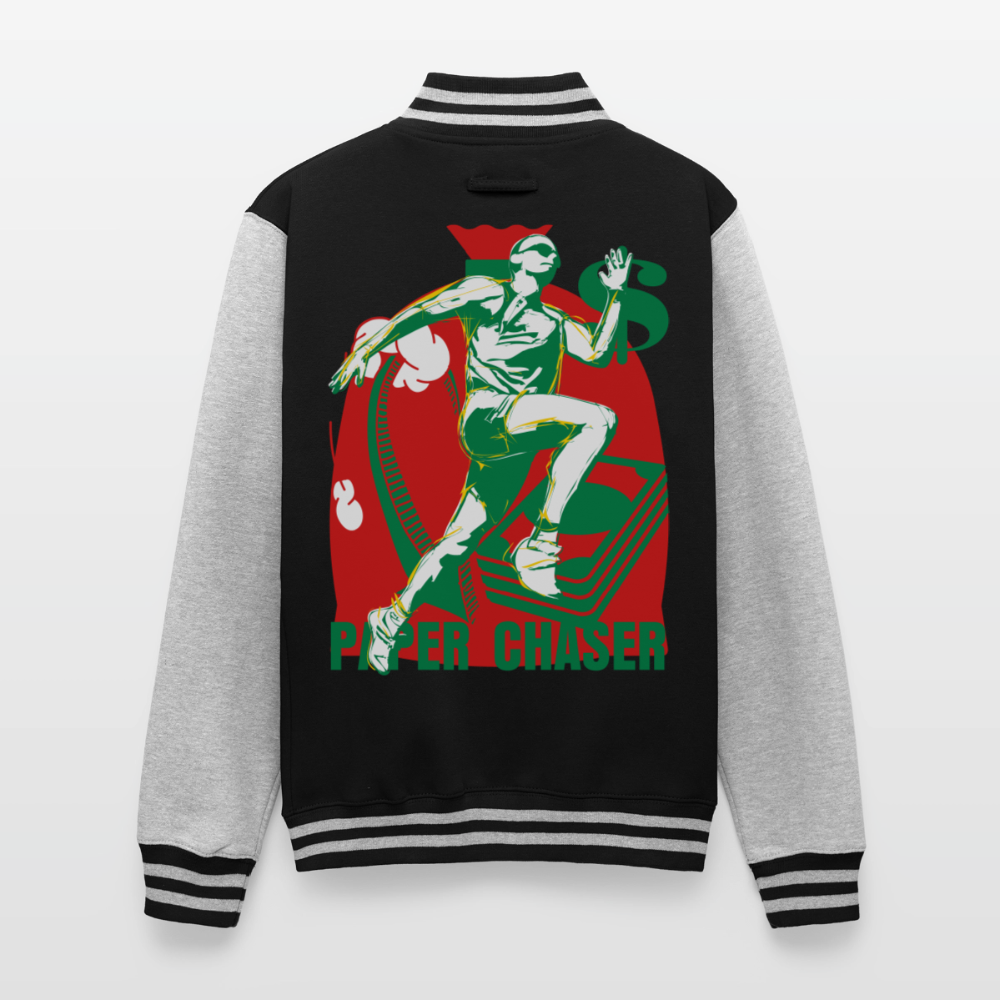 Unisex College Sweat Jacket - black/heather grey