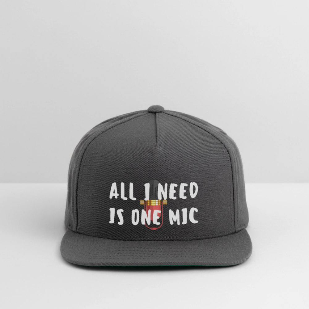 Snapback Baseball Cap - dark grey