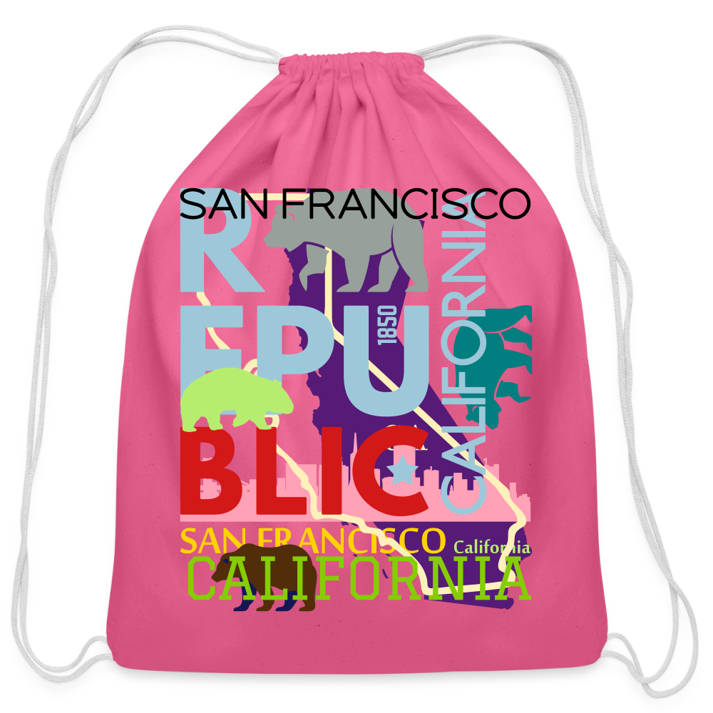 Cotton Drawstring Bag - pink