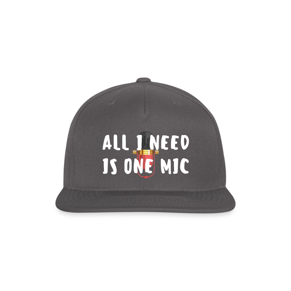 Snapback Baseball Cap - dark grey