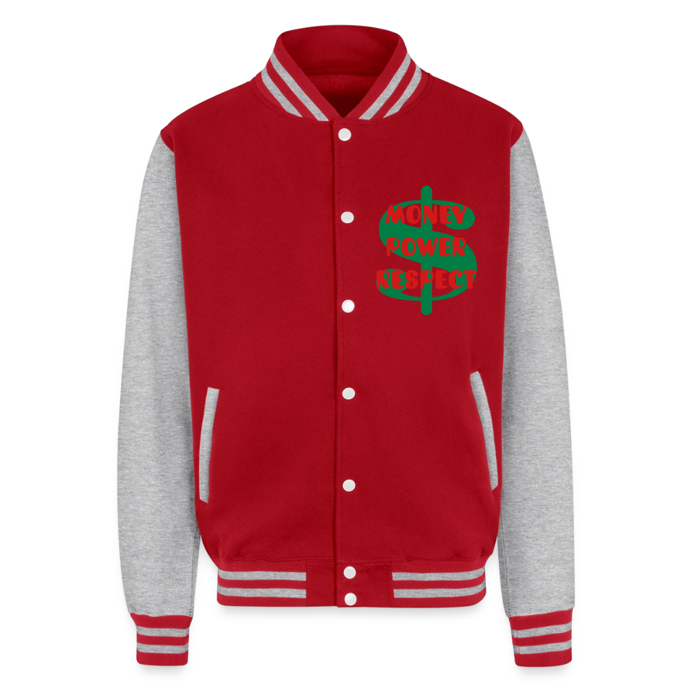 Unisex College Sweat Jacket - red/heather grey