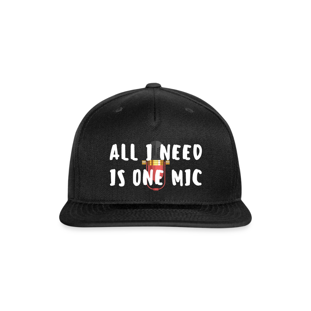 Snapback Baseball Cap - black