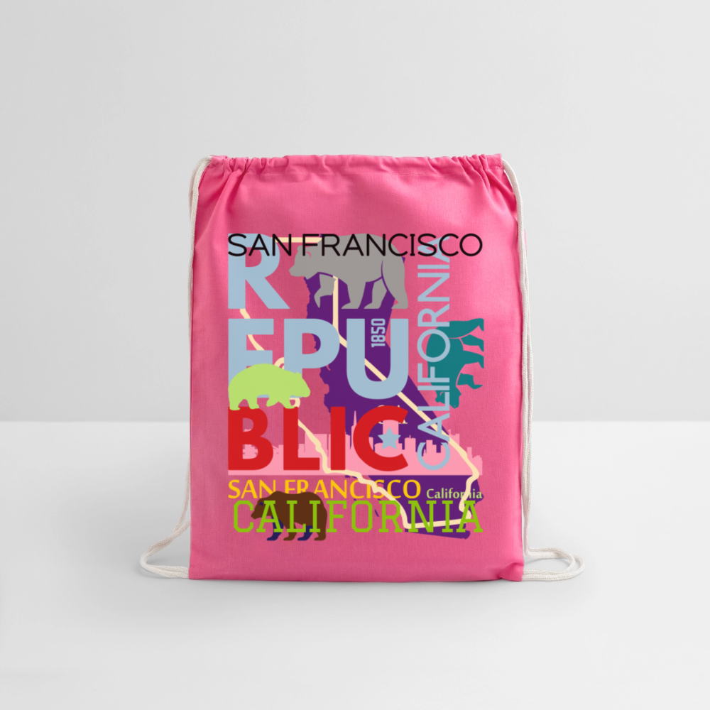Cotton Drawstring Bag - pink