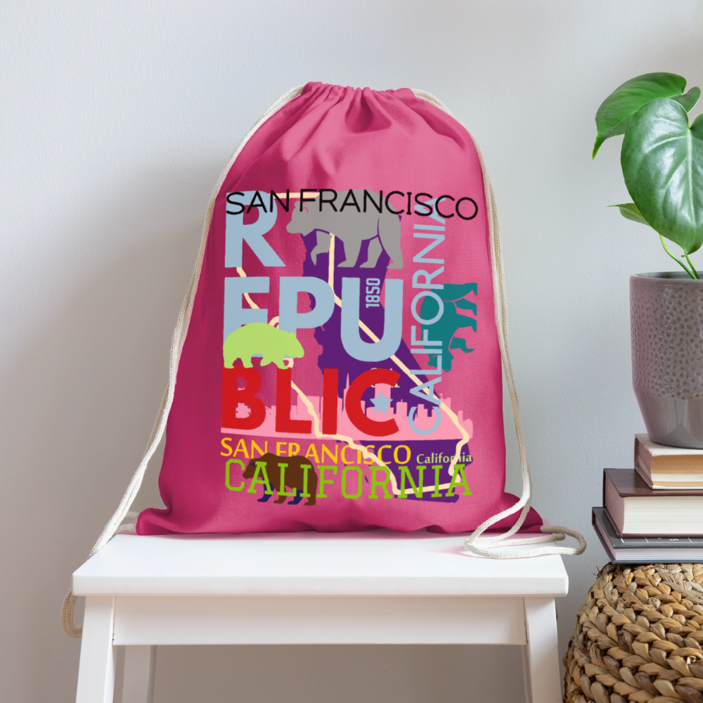 Cotton Drawstring Bag - pink