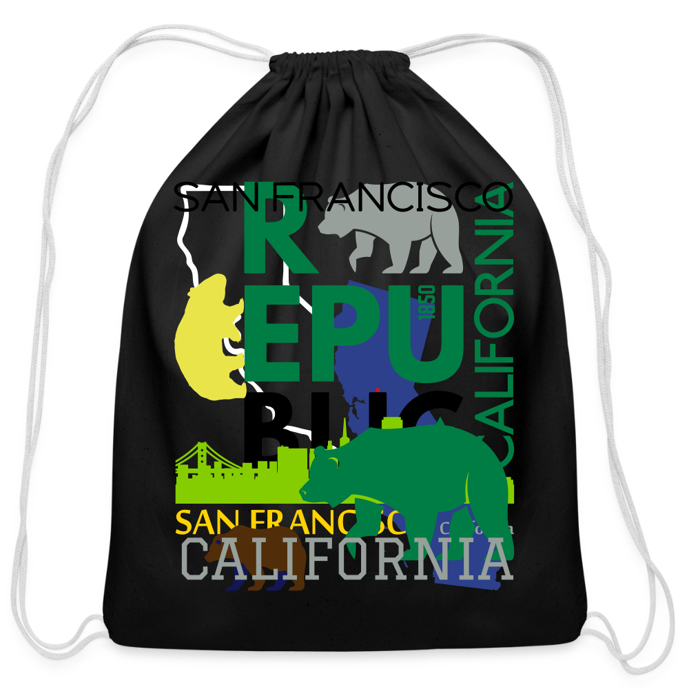 Cotton Drawstring Bag - black