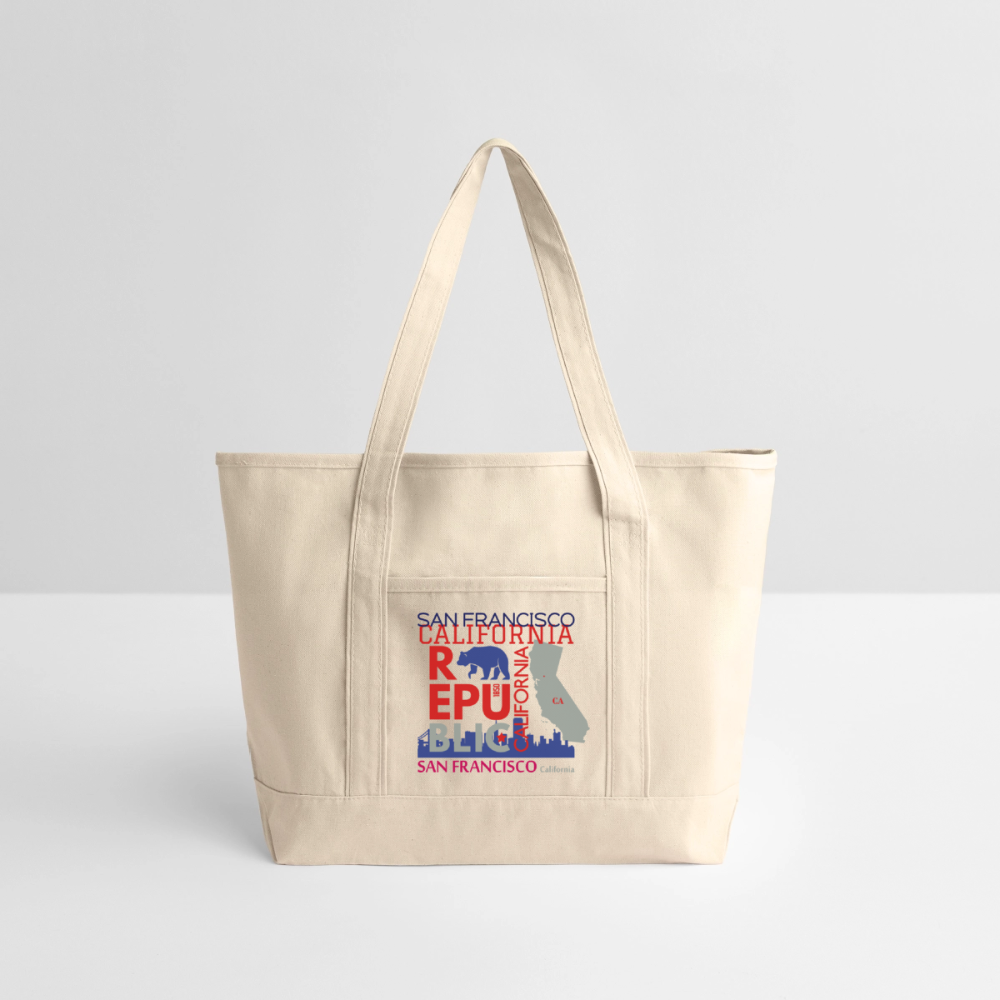 Large Canvas Deluxe Tote - natural